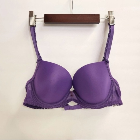 Freya Deco-Honey AA1254 Underwire Moulded Plunge Bra Iris Purple 32D Lingerie - Picture 2 of 8